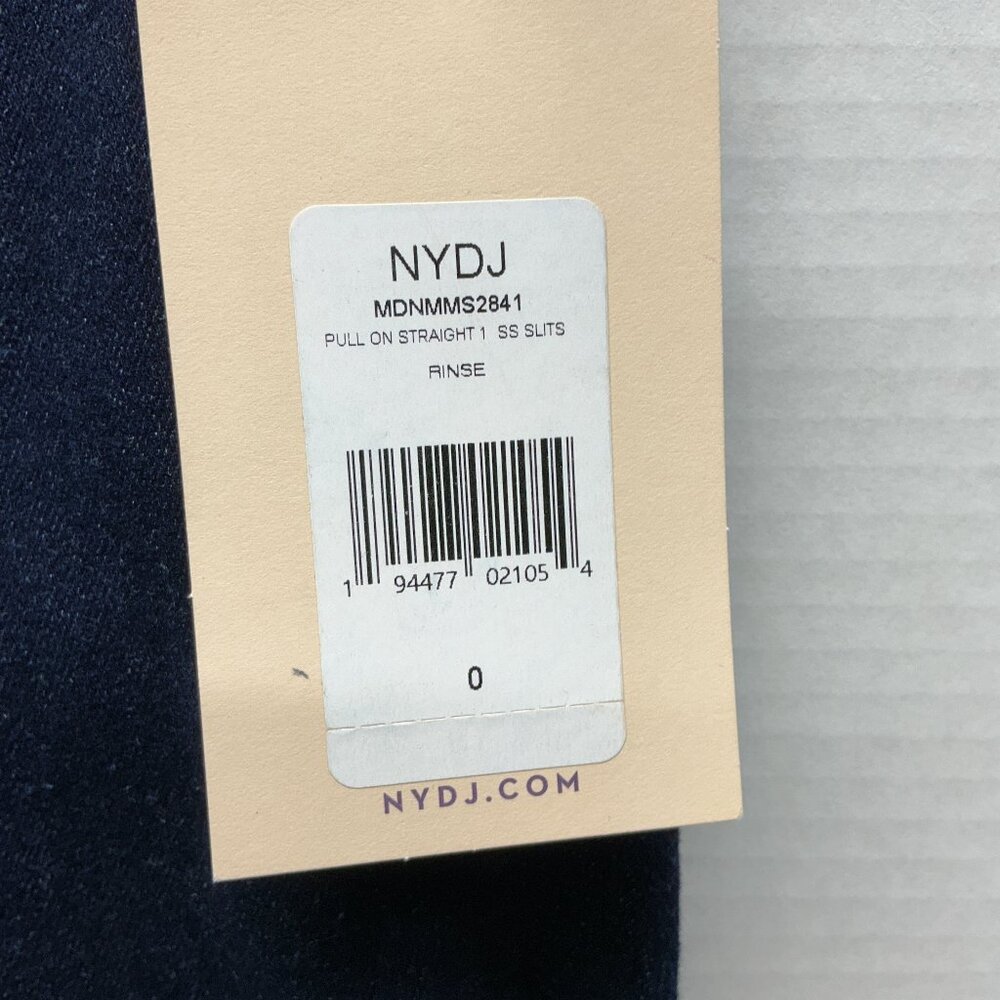 SZ. 0 JEANS NYDJ-NWT Pull-On Straight-Leg with Side Slits- Rinse $89 a374973 - Picture 8 of 9
